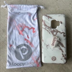 Loopy Case  Samsung Galaxy S9 White and Rose Marble
